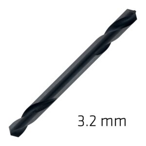 HSS SUPER DRILL BIT DOUBLE ENDED 3.2MM POUCHED