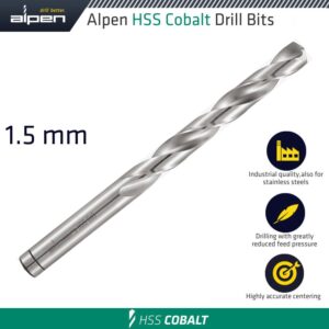 HSS COBALT DIN 338 1.5MM BULK
