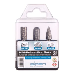 TUNGSTEN BURR SET 3PIECE