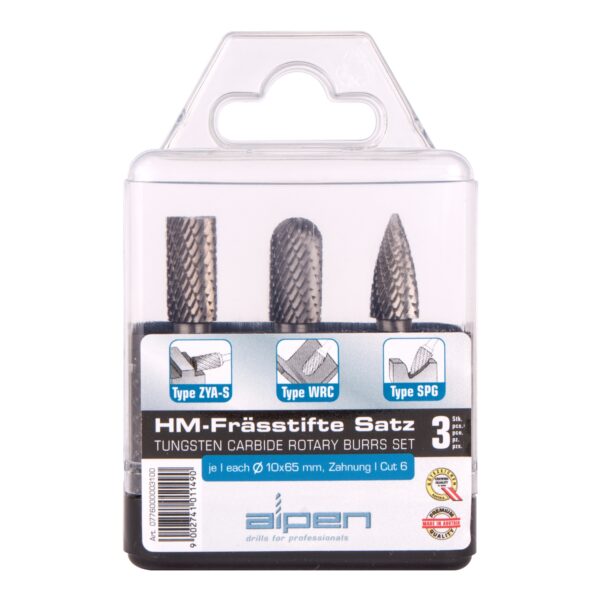 TUNGSTEN BURR SET 3PIECE