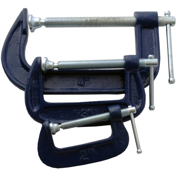 CLAMP G 3 PIECE SET 50 75 & 100MM 2 3 & 4' KIT