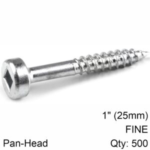 KREG ZINC POCKET HOLE SCREWS 25MM 1.00' #6 FINE THREAD PAN HEAD 500CT